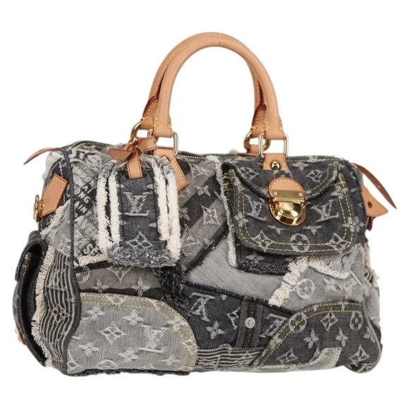 Louis Vuitton Handbags - LOUIS VUITTON Monogram Denim Patchwork Speedy 30 Bag Gray M95381 LV Auth ki5785M